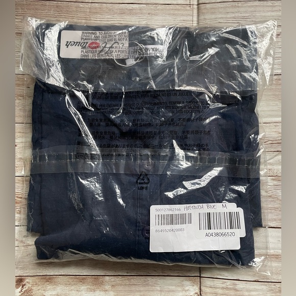 🆕 Women's Cuffed Sleeve Collared Button Down Shirt Dress Cover-Up Blue Medium - Picture 8 of 11